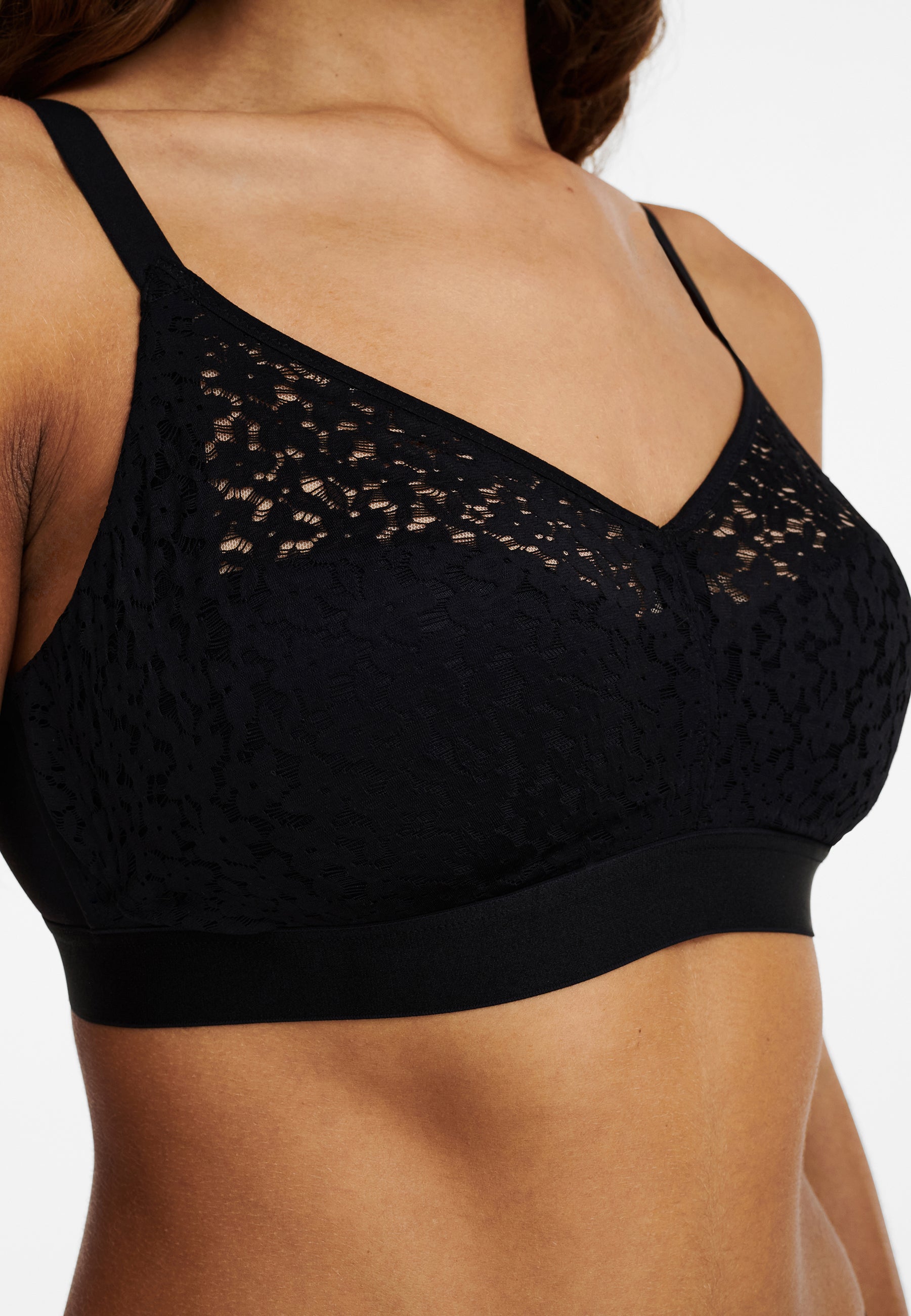 Chantelle "Norah" Black Comfort Supportive Wirefree Bra (C-FF)