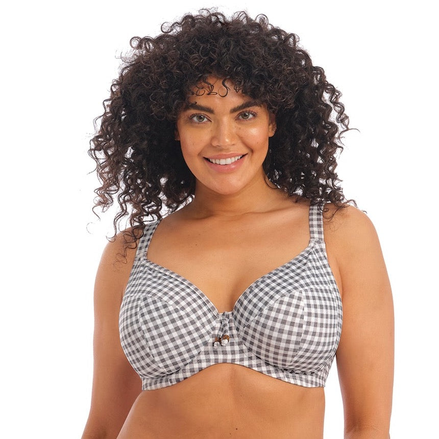Elomi "Checkmate" UW Plunge Bikini Top (DD-HH)