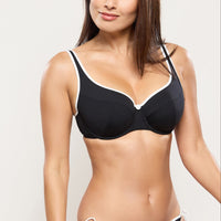 Empreinte “Attitude” Noir UW Balconette Bikini Top (E-H)