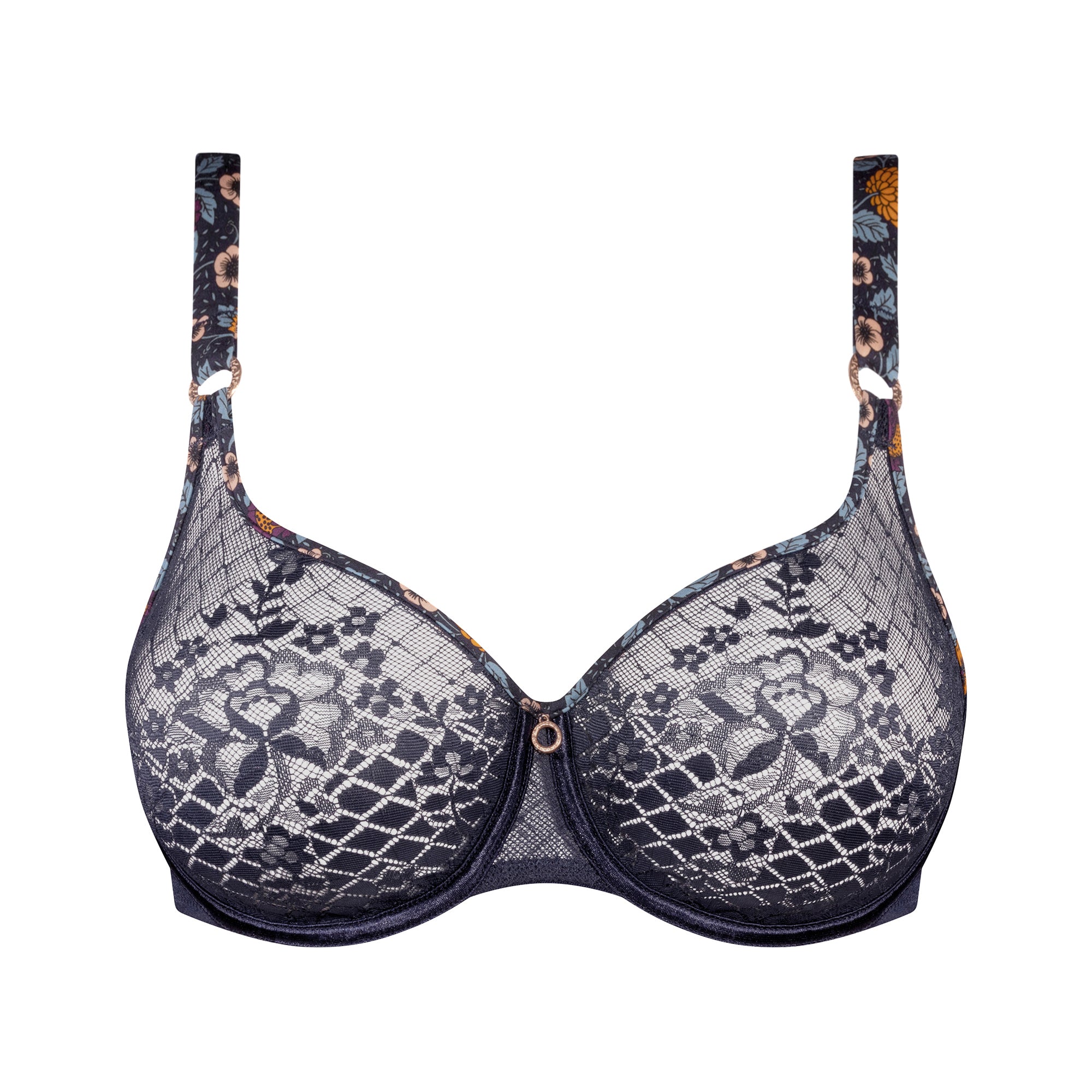 Empreinte "Melody" Navy Flower UW Invisible Lace Bra (F-G)