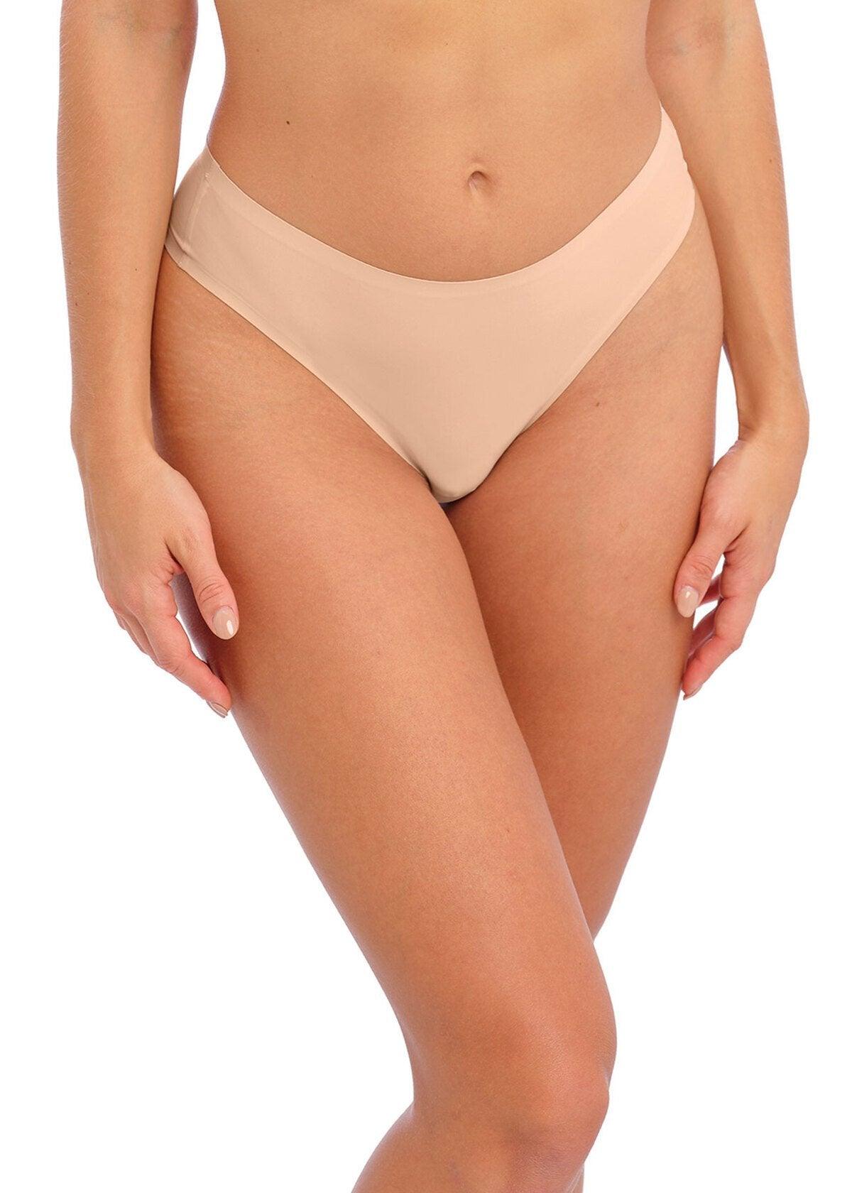 Fantasie "Smoothease" Natural Beige Invisible Stretch Thong - Lion's Lair Boutique - continuity, Fantasie, L, lingerie, M, S, THG, XL, XS - Fantasie