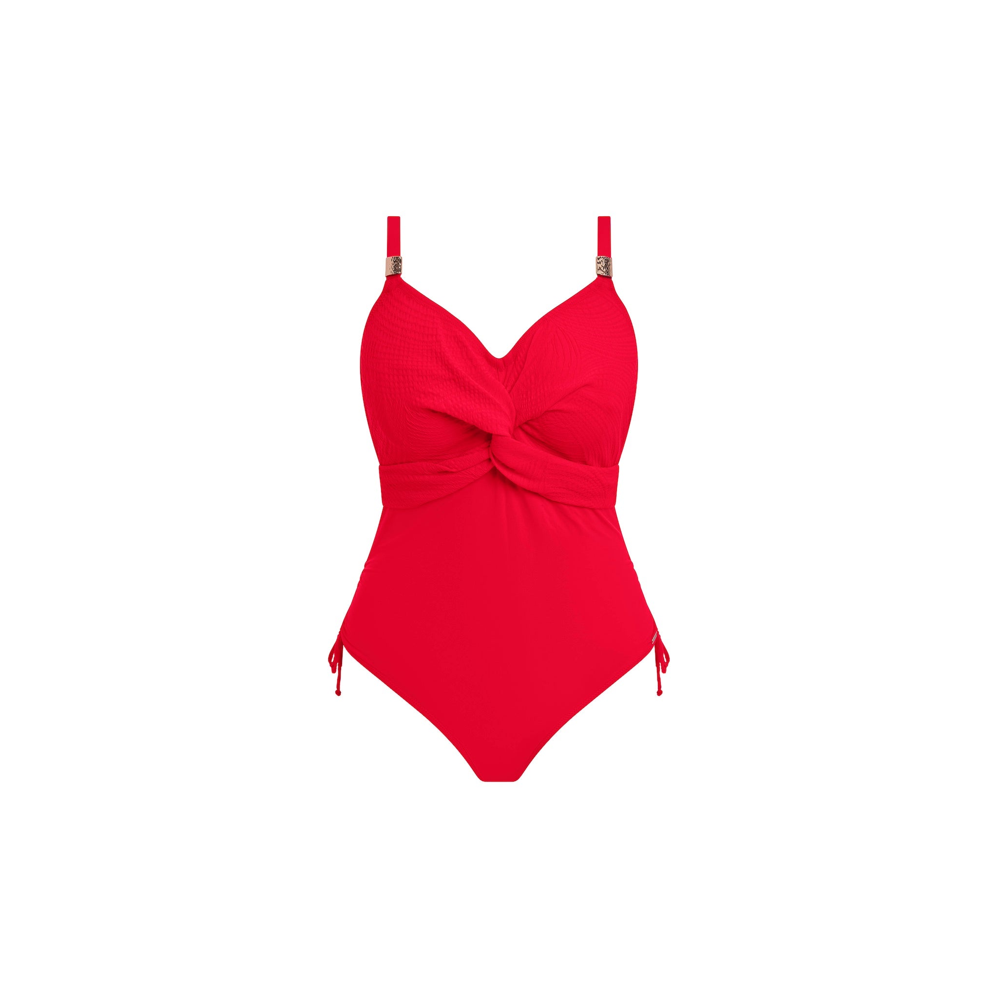 Fantasie "Ottawa" Red UW Twist Front Swimsuit with Adjustable Leg (D-GG)