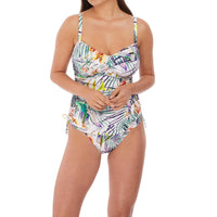 Fantasie "Playa Blanca" UW Twist Front Tankini (F-H) - Lion's Lair Boutique - 32, 34, 38, DD, F, Fantasie, Fashion, FF, GG, H, Pattern, SALE, Tankini, TNT, Top, White - Fantasie