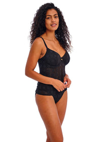 Freya "Nomad Nights" Black UW Plunge Tankini Top (D-HH) - Lion's Lair Boutique - 30, 32, 34, 36, 38, Black, continuity, D, DD, E, F, FEB 2024, FF, G, GG, H, HH, plunge, Solid, Swimwear, Tankini, TNV, Top, UW - Freya