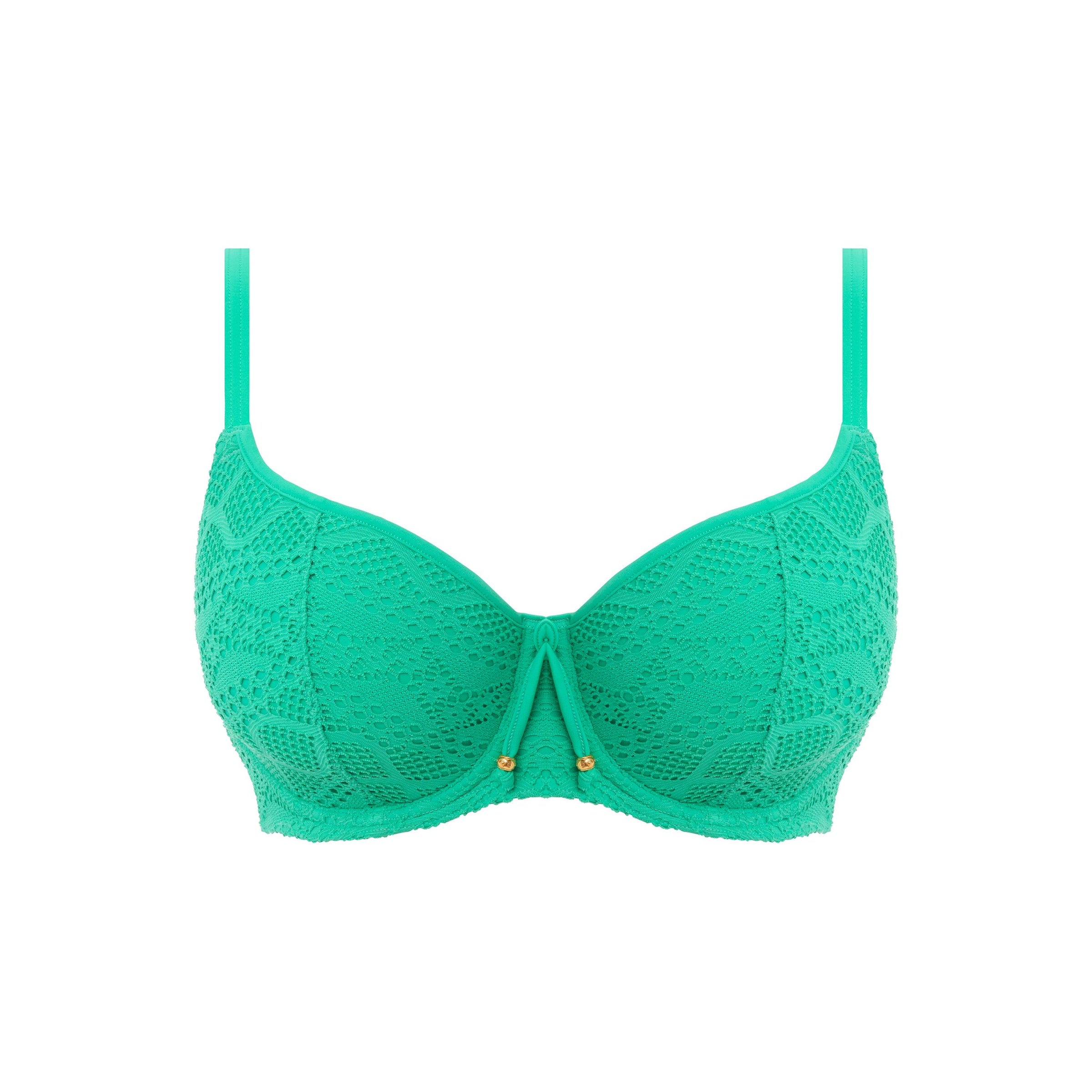Freya "Sundance" Jade UW Sweetheart Bikini Top (E-GG) - Lion's Lair Boutique - 30, 32, 34, 36, 38, Bikini, E, F, Fashion, FF, Freya, G, GG, Pattern, SALE, Sundance, Swimwear, UWP, Warehouse - Freya