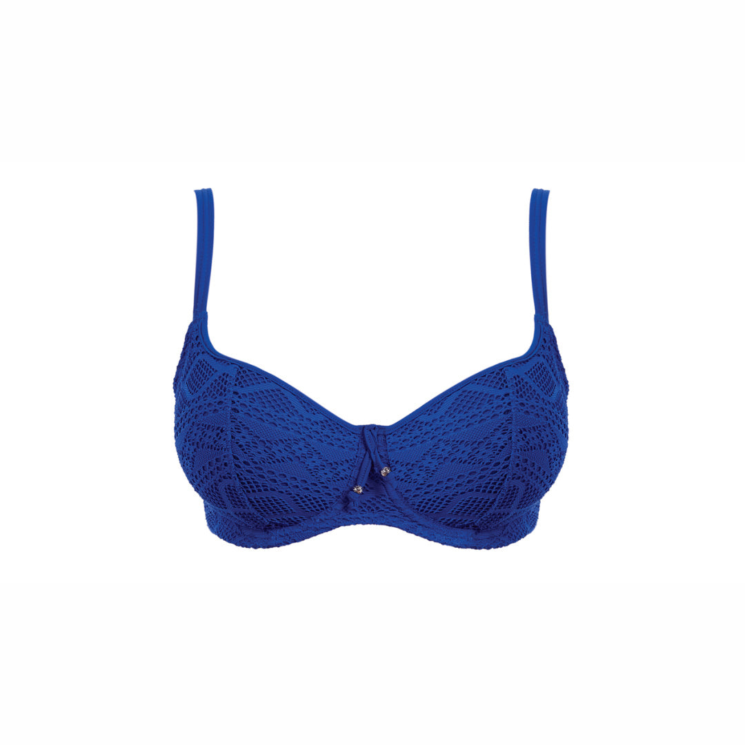 Freya "Sundance" Cobalt UW Sweetheart Padded Bikini Top (D-HH)
