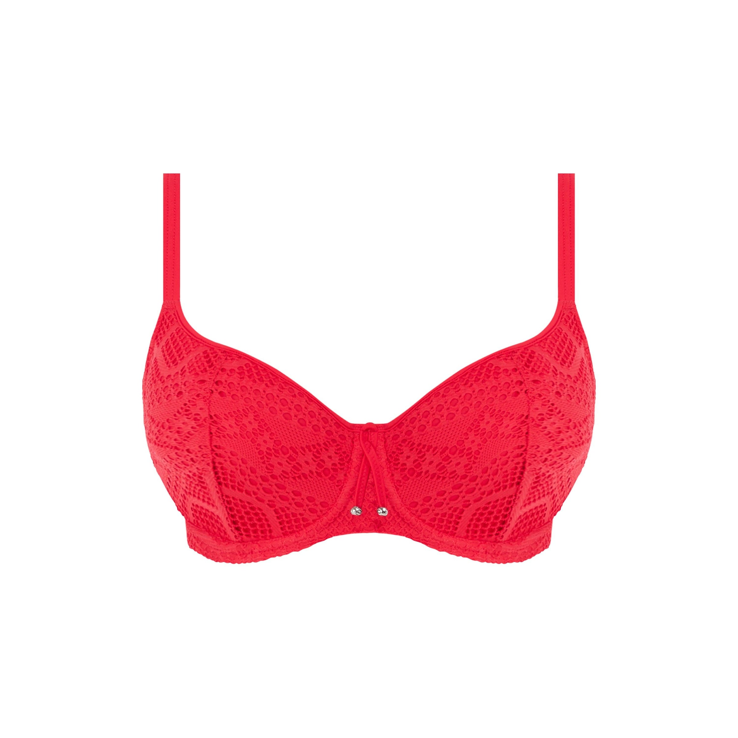 Freya "Sundance" Red UW Sweetheart Padded Bikini Top (E-H) - Lion's Lair Boutique - 30, 32, 34, 36, 38, Bikini, D, DD, E, F, Fashion, FF, Freya, G, GG, H, HH, Padded, SALE, Solid, Sundance, Swimwear, Top, UW, UWP, Warehouse - Freya