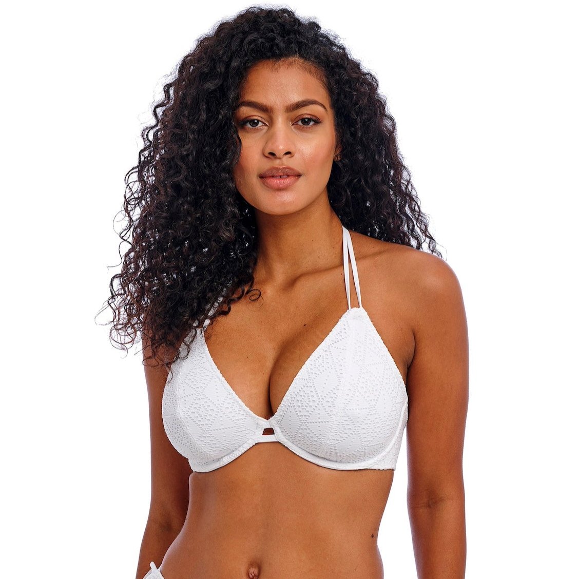 Freya "Nomad Nights" UW White Halter Bikini Tops (D-FF)