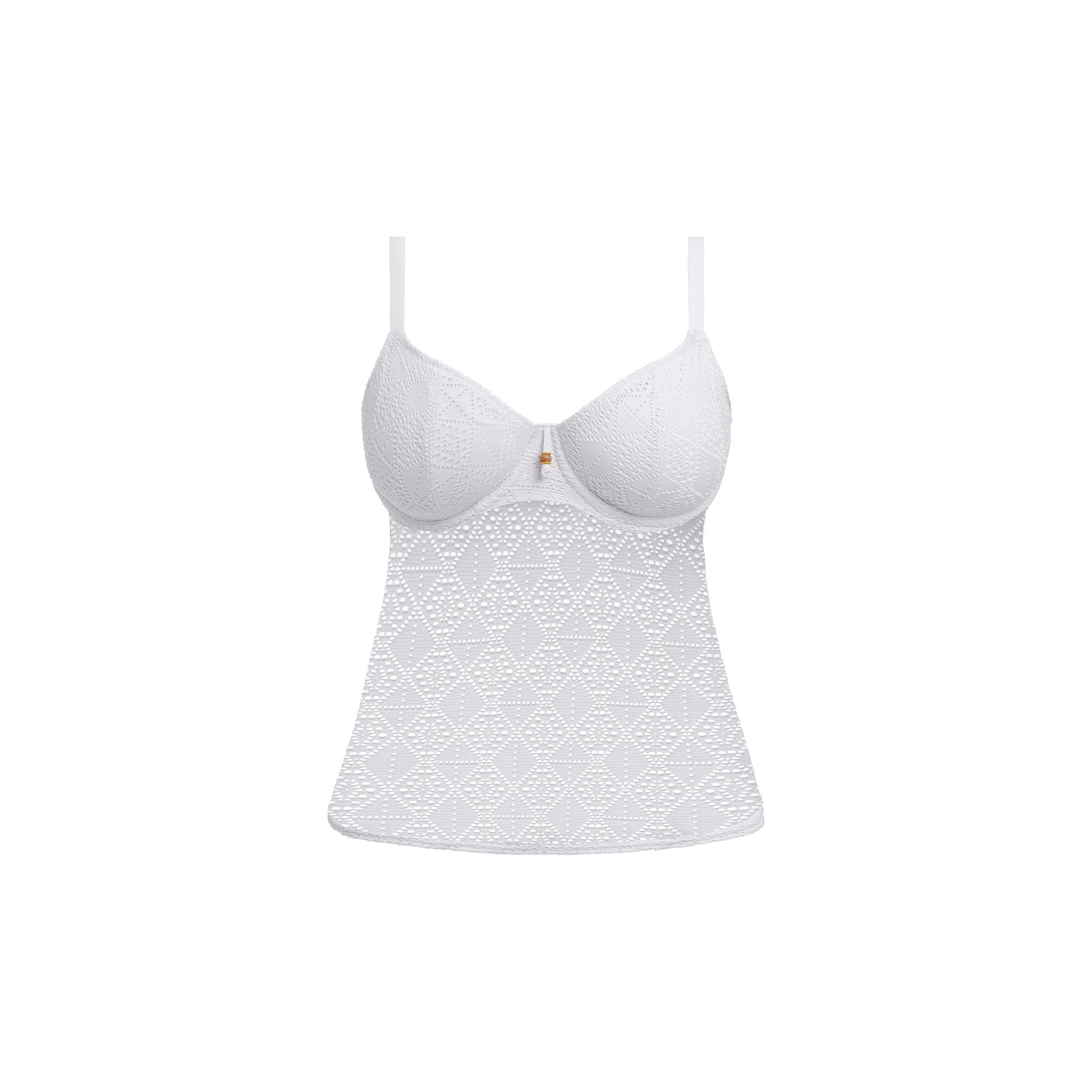 Freya "Nomad Nights" White UW Plunge Tankini Top (D-HH)
