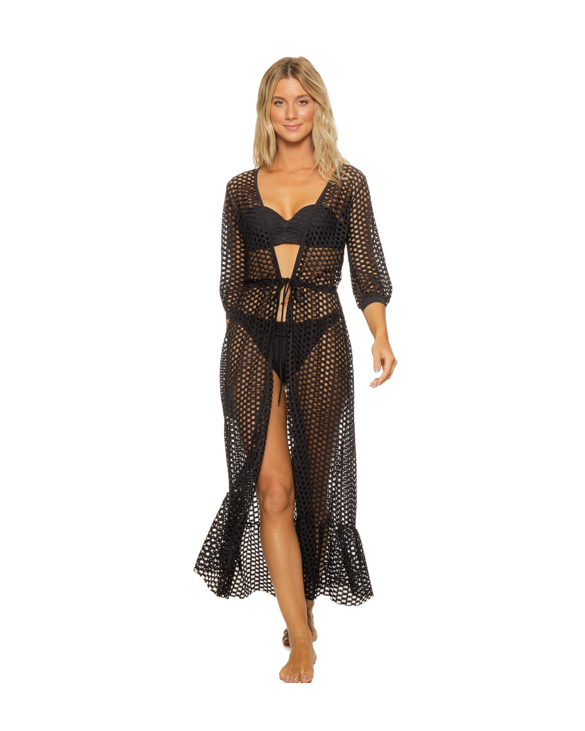 Guria Black Lattice Duster