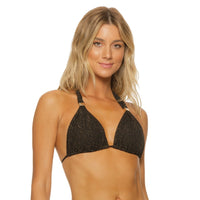 Guria Black Crinkle Lurex 3-in-1 Chic Top