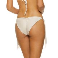 Guria Off-White Crinkle Lurex Reversible Scrunch Tie Side