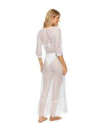 Guria White Lattice Duster