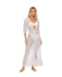 Guria White Lattice Duster