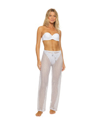 Guria White Lattice Pants