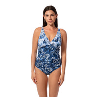 Jantzen “Ocean Mosaic” Amber UW V-Neck Tankini Top