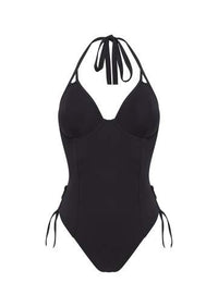 Miss Mandalay "Icon" Black UW Fuller Bust Halter Swimsuit (E)