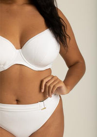 Miss Mandalay "Boudoir Beach" White Belted Bikini Brief