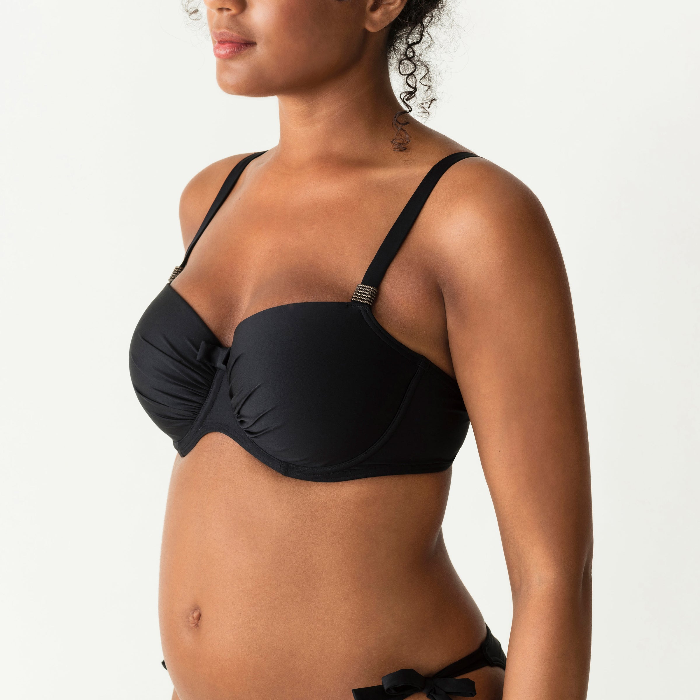 Prima Donna "Cocktail" Black UW Padded Balcony Bikini Top (D-H)