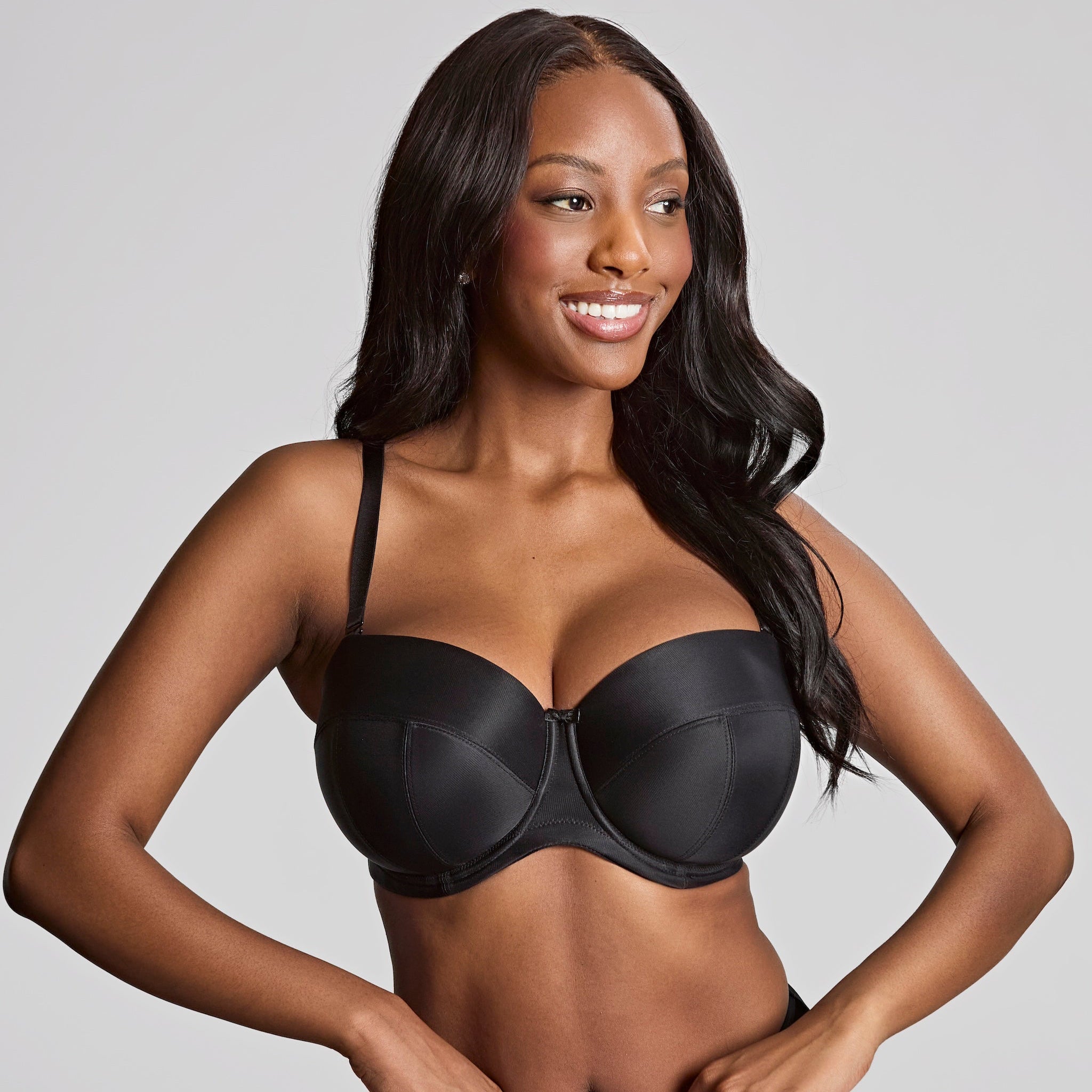 Panache "Alice" Black UW Balcony Strapless Bra (D-J)