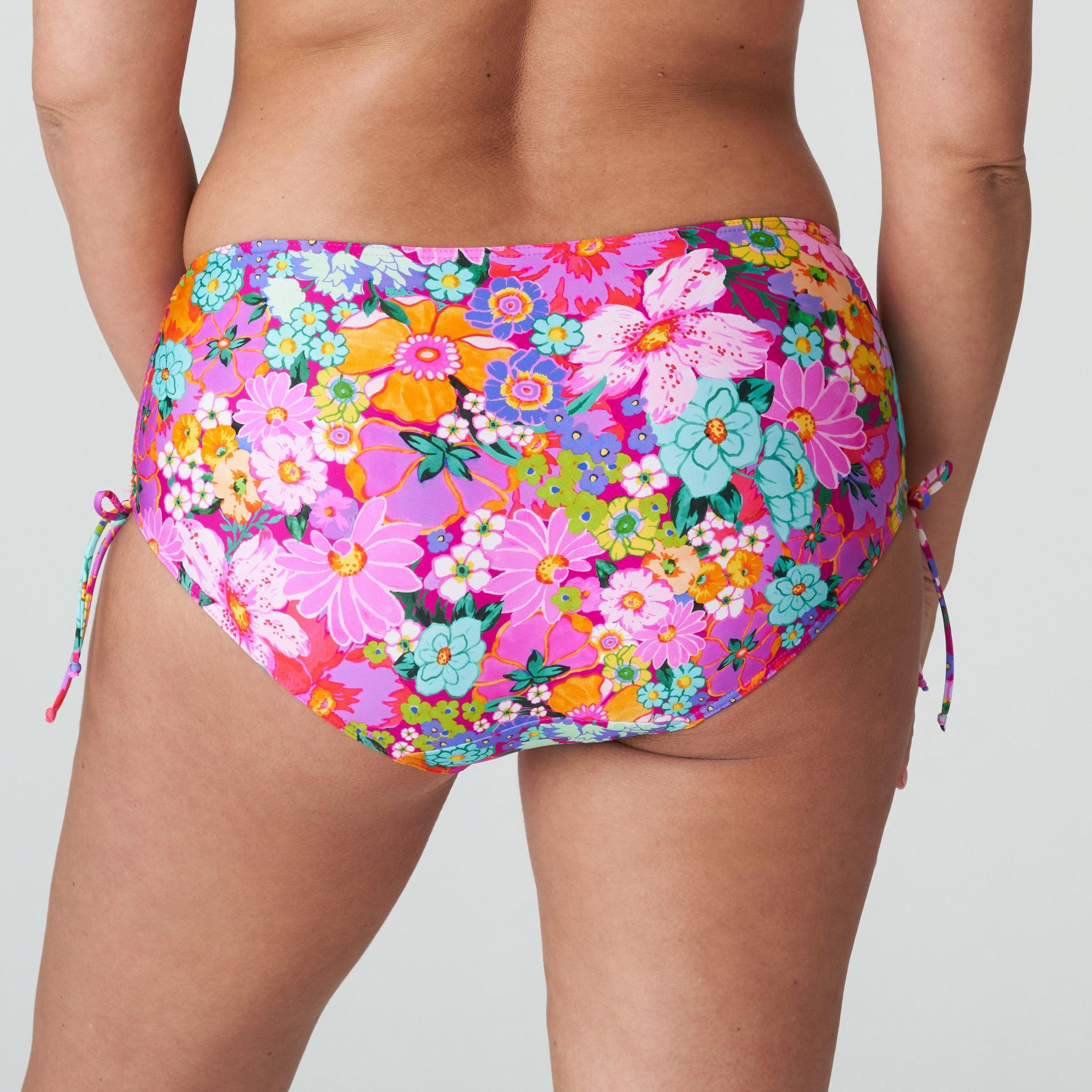 Prima Donna "Najac" Floral Explosion Adjustable Leg Bikini Brief - Lion's Lair Boutique - ADJ, Adjustable, Bottom, Fashion, FEB 2024, L, M, Pattern, Prima Donna, Swimwear, Twist, XL - Prima Donna