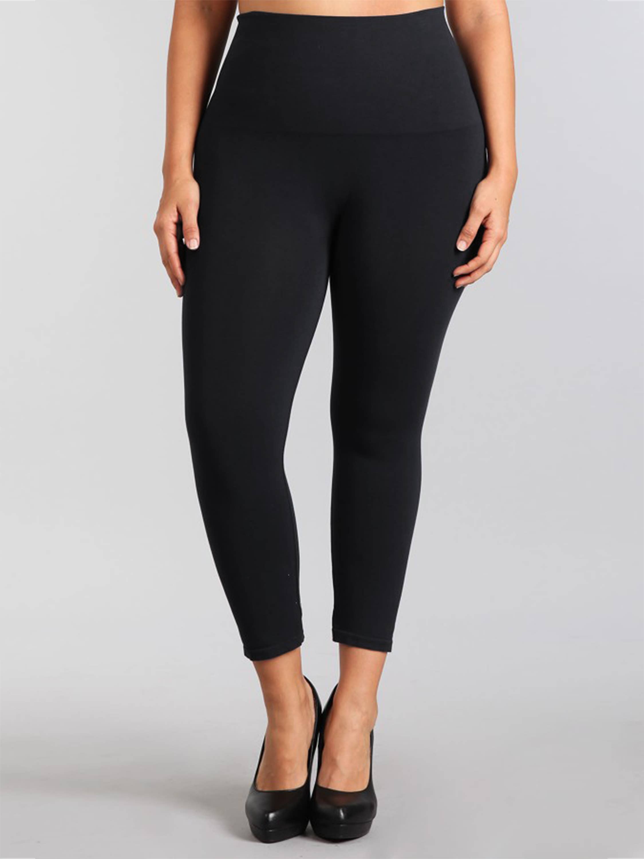 M.Rena The Cropped Tummy Tuck Black Legging (Plus Size)