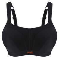 Panache Black Wired Sports Bra - Lion's Lair Boutique - 28, 30, 32, 34, 36, 38, 40, B, C, continuity, D, DD, E, F, FF, G, GG, H, HH, J, lingerie, Panache, Sport, SPX - Panache
