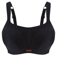 Panache Black Wired Sports Bra - Lion's Lair Boutique - 28, 30, 32, 34, 36, 38, 40, B, C, continuity, D, DD, E, F, FF, G, GG, H, HH, J, lingerie, Panache, Sport, SPX - Panache