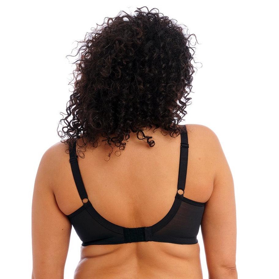 Elomi "Sachi" Black Butterfly UW Plunge Bra - Lion's Lair Boutique - 32, 34, 36, 38, 40, 42, 44, 46, BPS, BPX, DD, E, F, Fashion, FF, G, GG, H, HH, J, Jan 2023, JJ, lingerie, plunge - Elomi