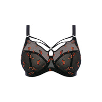 Elomi "Sachi" Black Butterfly UW Plunge Bra - Lion's Lair Boutique - 32, 34, 36, 38, 40, 42, 44, 46, BPS, BPX, DD, E, F, Fashion, FF, G, GG, H, HH, J, Jan 2023, JJ, lingerie, plunge - Elomi