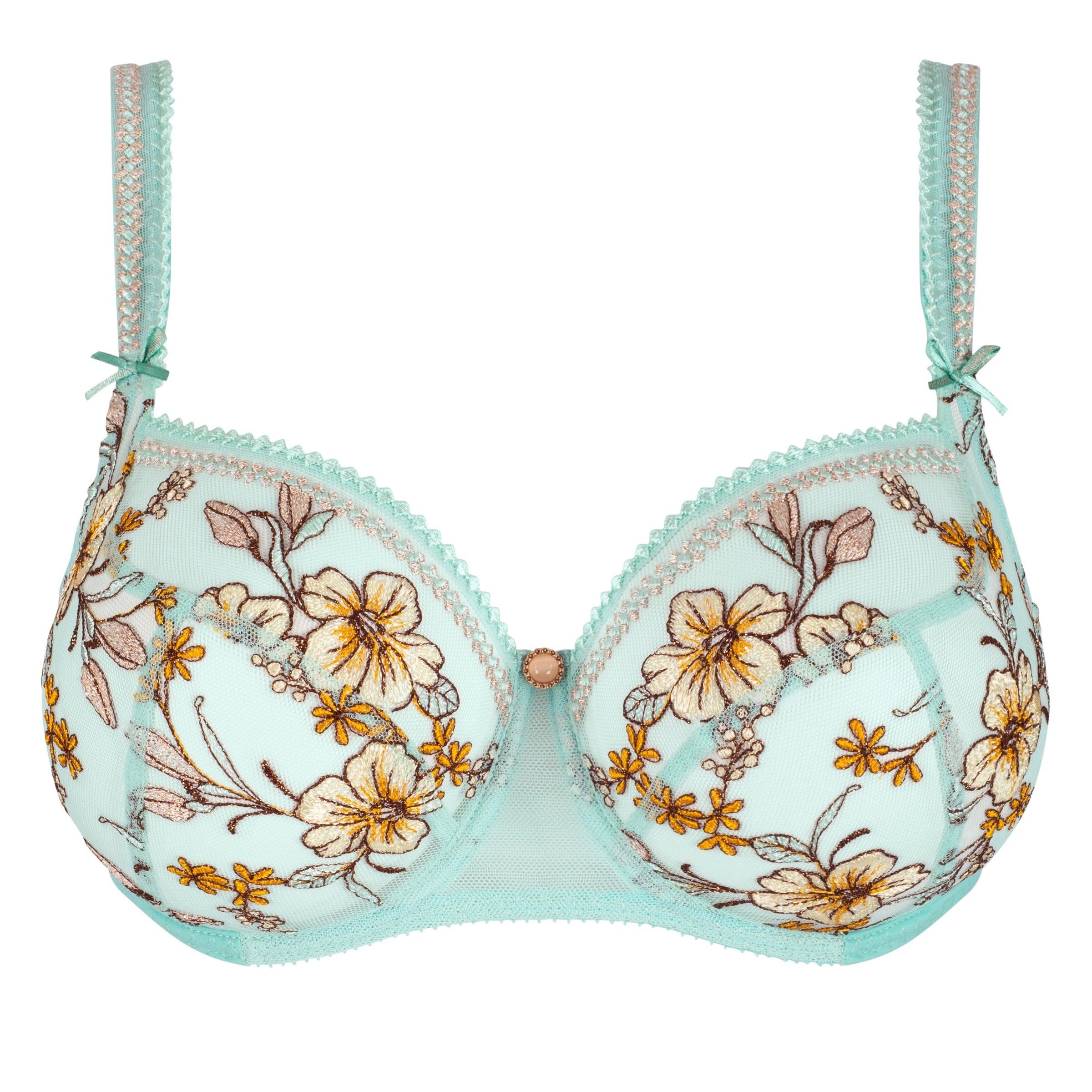 Empreinte "Lauren" Lueur Turquoise UW Low Necked Bra - Lion's Lair Boutique - 32, 34, 36, 38, BRB, D, deep cup, E, Empreinte, F, Fashion, FEB 2023, G, lingerie - Empreinte