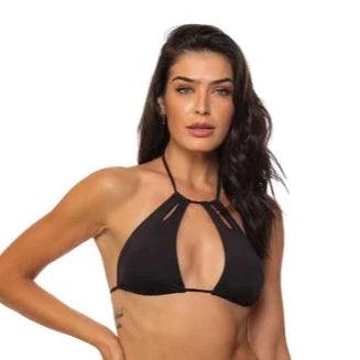 Guria Black Cut Out Halter Bikini Top - Lion's Lair Boutique - Bikini, Black, continuity, G, Guria, Halter, HLT, L, M, S, Swimwear, Top, XL, XS - Guria