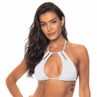 Guria White Cut Out Halter Bikini Top - Lion's Lair Boutique - ALT, Bikini, continuity, Guria, Halter, HLT, L, M, S, Solid, Swimwear, Top, XL, XS - Guria