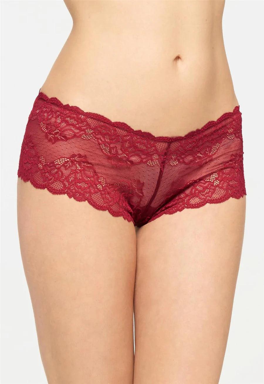 Montelle Merlot Lace Cheeky Panty - Lion's Lair Boutique - continuity, L, lingerie, M, Montelle, S, SHO, XL - Montelle