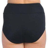 Maxine Black Solid Wide Band Full Pant Bikini Bottom - Lion's Lair Boutique - 1X, 2X, Black, Bottom, continuity, HIW, HWB, L, M, Maxine, S, Solid, Swimwear, XL - Maxine