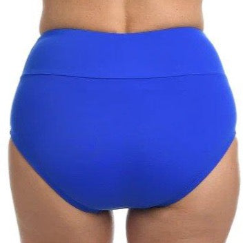 Maxine Cobalt Royal Blue Solid Wide Band Full Pant Bikini Bottom - Lion's Lair Boutique - 1X, 2X, Bottom, continuity, HIW, HWB, L, M, Maxine, Royal Blue, S, Solid, Swimwear, XL - Maxine