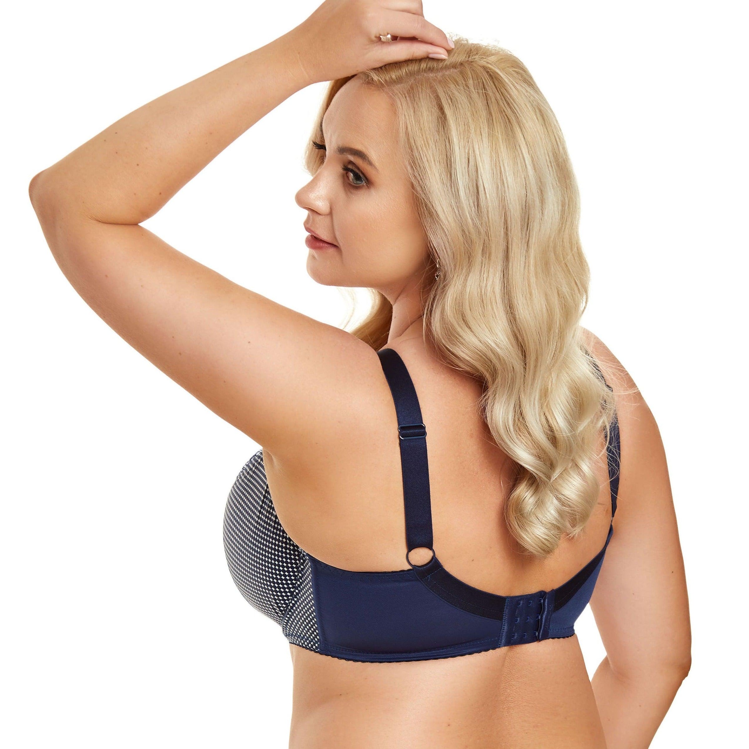 Nessa "Molly" UW Navy Balcony Bra (E-HH) - Lion's Lair Boutique - 30, 32, 34, 36, 38, 40, 42, balcony, BRB, E, F, Fashion, FF, G, GG, H, HH, J, JAN 2022, JJ, K, KK, L Cup, lingerie, LL, polish - Nessa