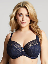 Sculptresse "Estel" Navy UW Full Cup Bra (DD-K) - Lion's Lair Boutique - 34, 36, 38, 40, 42, 44, 46, BR3, continuity, D, DD, E, Estel, F, FF, full cup, G, GG, H, HH, J, JJ, K, lingerie, Sculptresse - Sculptresse