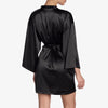 Ajour "Stellar" Black Satin Robe