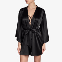 Ajour "Stellar" Black Satin Robe