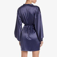 Ajour "Celestial" Indigo Satin Robe