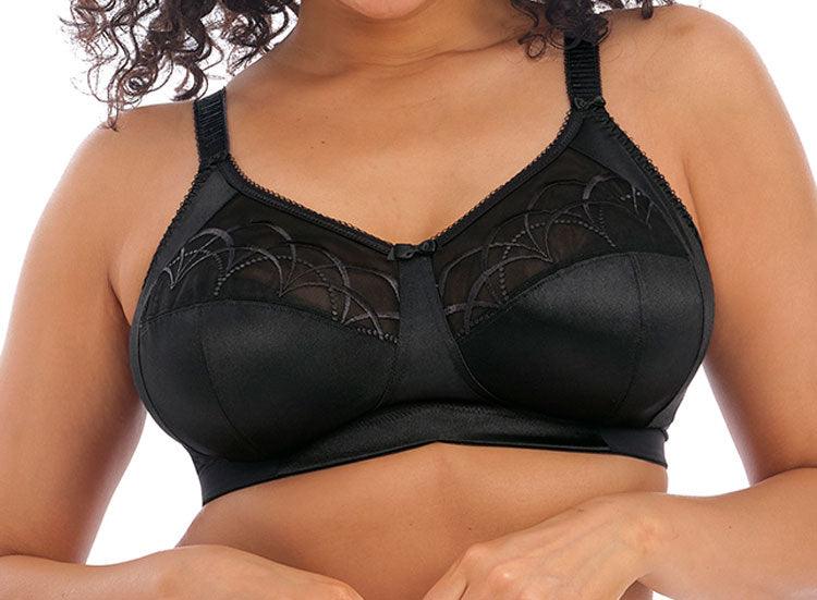 Elomi "Cate" Black Non Wired Bra (B-G) - Lion's Lair Boutique - 36, 38, 40, 42, 44, 46, 48, C, cate, continuity, D, DD, deep cup, E, elomi, F, FF, full cup, G, lingerie, SFT, wireless - Elomi