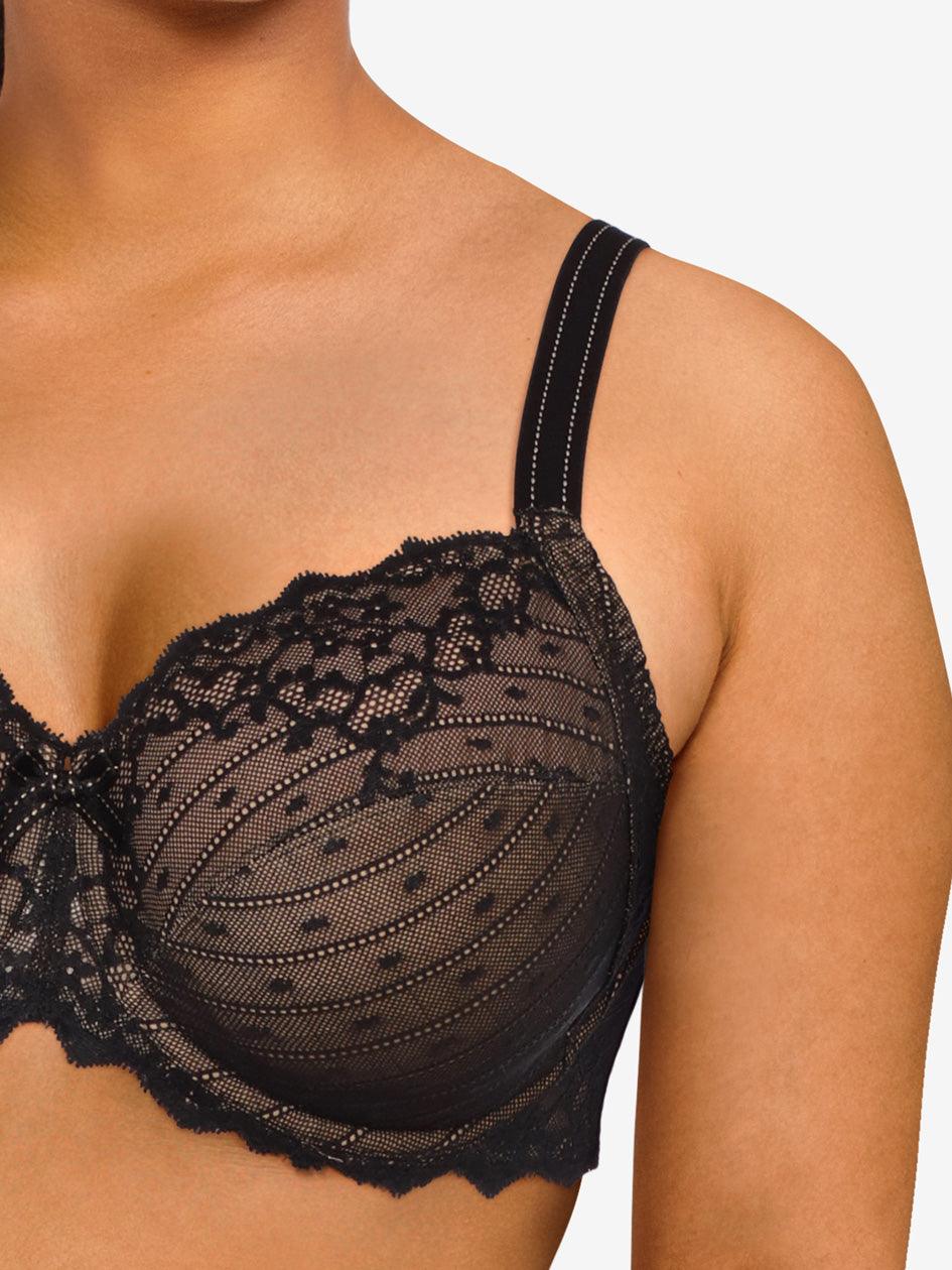 Chantelle "Rive Gauche" Black UW Full Coverage Unlined Bra (C-G) - Lion's Lair Boutique - 32, 34, 36, 38, 40, 42, 44, BR3, C, continuity, D, DD, E, F, FF, full cup, G, lingerie - Chantelle