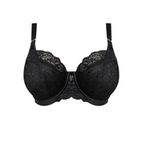 Elomi "Brianna" Black UW Padded Half Cup Bra (DD-HH) - Lion's Lair Boutique - 32, 34, 36, 38, 40, 42, 44, BRH, Brianna, continuity, DD, E, elomi, F, FF, G, GG, H, HH, lingerie - Elomi