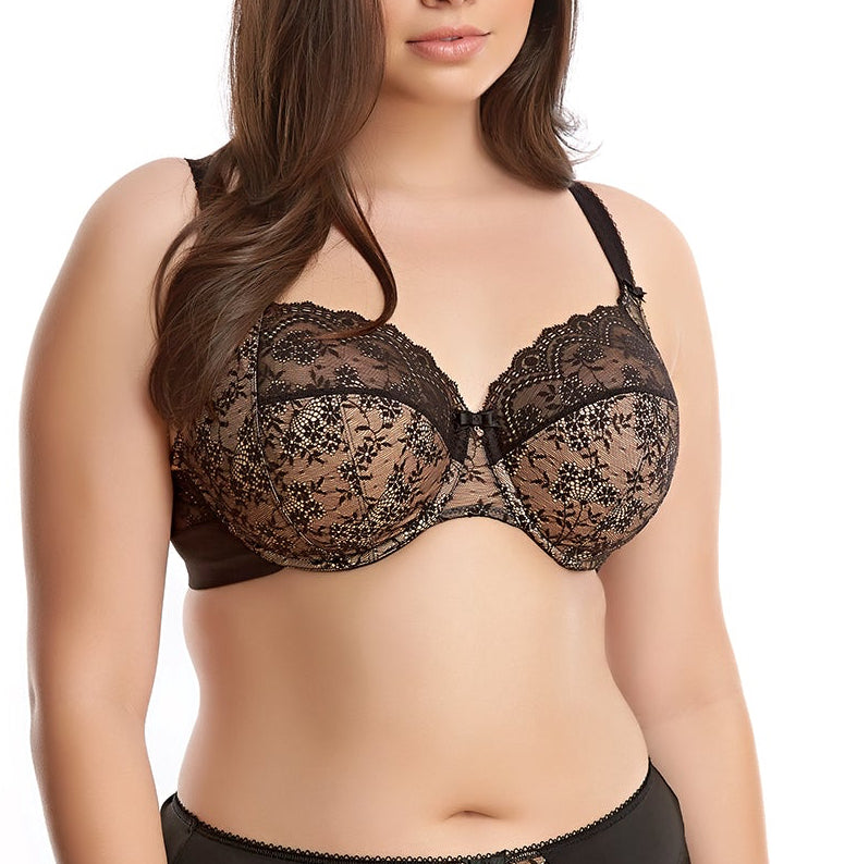 Elomi "Tia" Black UW Bandless Bra (E-JJ)