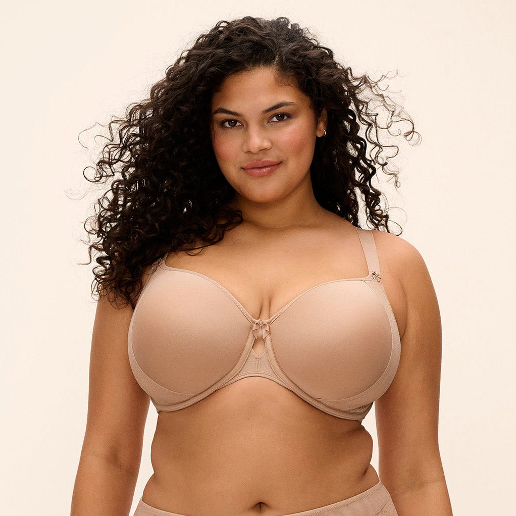 Elomi “Nerina” Cafe Au Lait UW Moulded Spacer Bra (DD-HH)