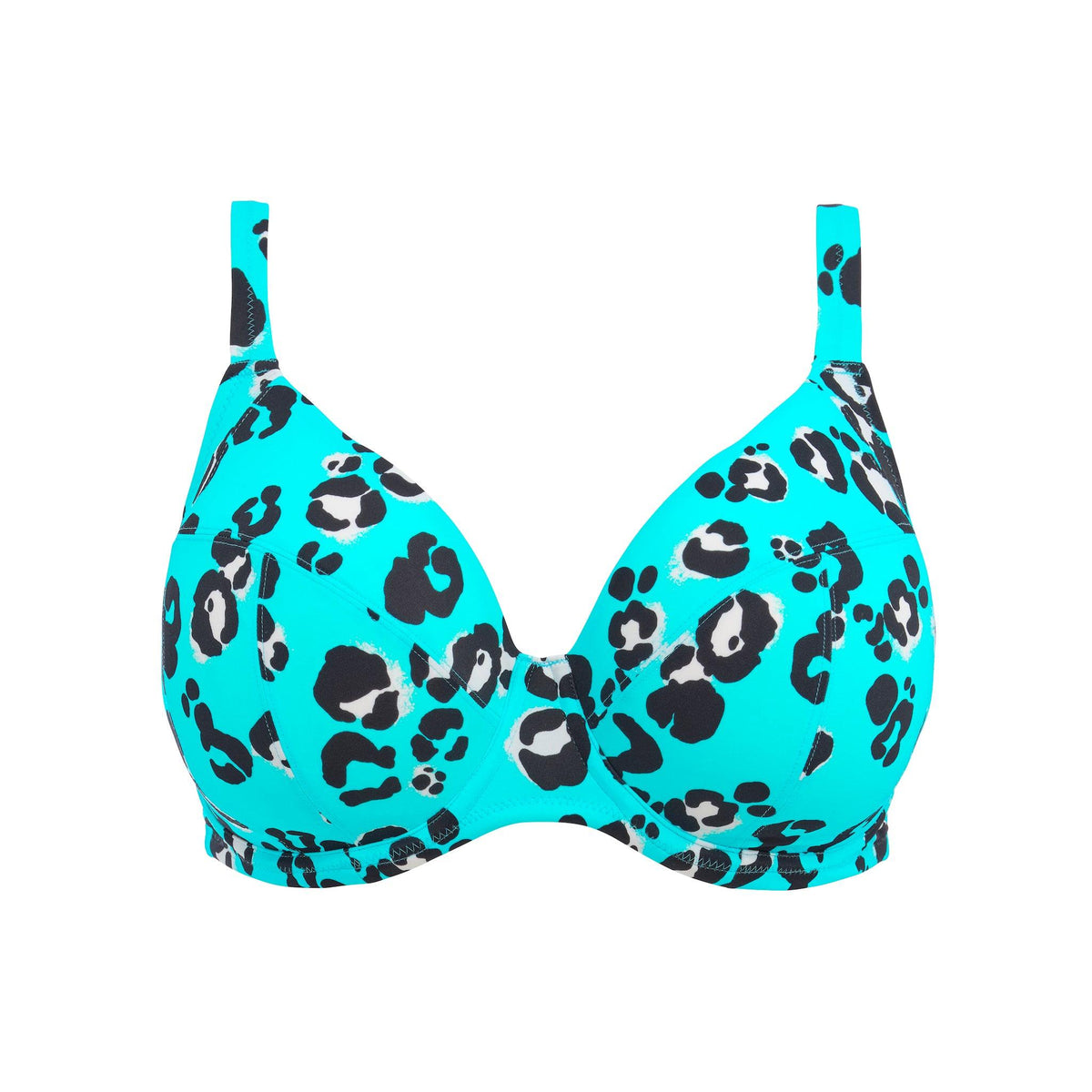 Elomi "Kotiya" Lagoon UW Plunge BIkini Top (F-HH) - Lion's Lair Boutique - 34, 36, 38, 40, 42, 44, Bikini, Black, E, elomi, F, Fashion, FF, G, GG, H, HH, J, JJ, MAY 2022, Pattern, plunge, SALE, Swimwear, Top, UW, UWV, Warehouse - Elomi