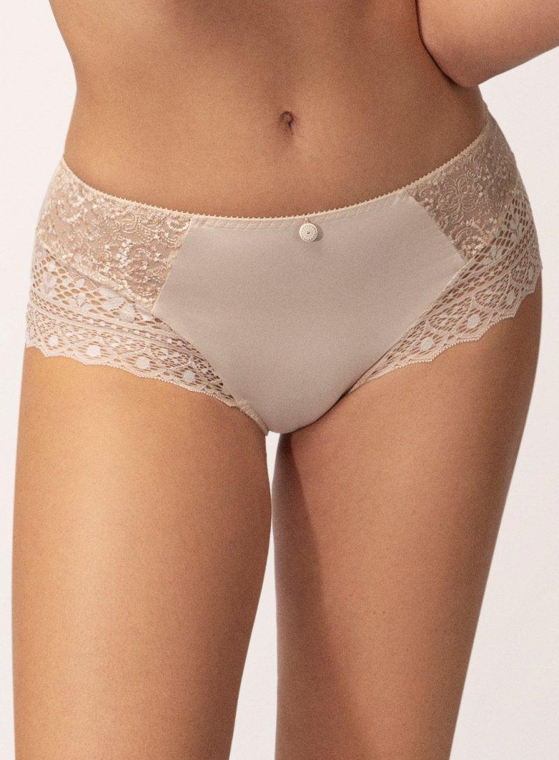 Empreinte "Cassiopee" Creamy Beige High Waist Brief - Lion's Lair Boutique - 2X, 3X, 4X, Cassiopee, continuity, Empreinte, HIW, L, lingerie, M, S, XL, XS - Empreinte