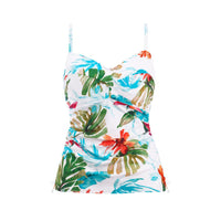 Fantasie "Kiawah Island" UW Twist Front Tankini Top (E-H) - Lion's Lair Boutique - 32, 34, 36, F, Fantasie, Fashion, FF, G, GG, H, Pattern, SALE, Swimwear, Tankini, TNT, Top, White - Fantasie