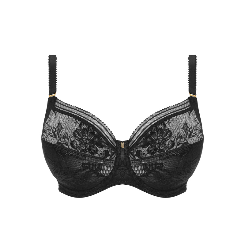 Fantasie "Fusion Lace" Black UW Side Support Bra (D-HH) - Lion's Lair Boutique - 30, 32, 34, 36, 38, 40, BSS, continuity, D, DD, E, F, Fantasie, FF, Fusion, G, GG, H, HH, lingerie, SEP 2023 - Fantasie